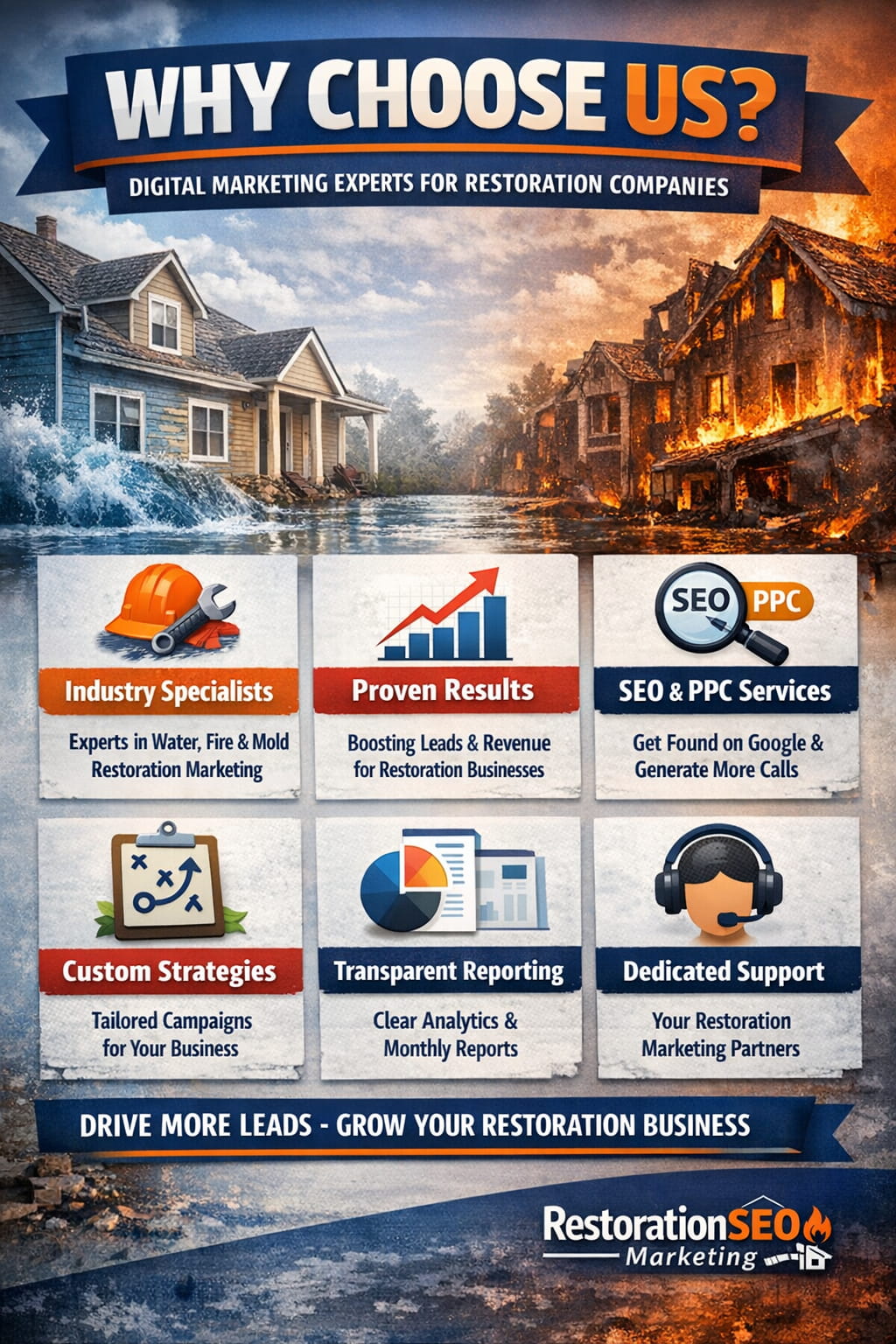 why choose us for digital marketing seo for restoration companies